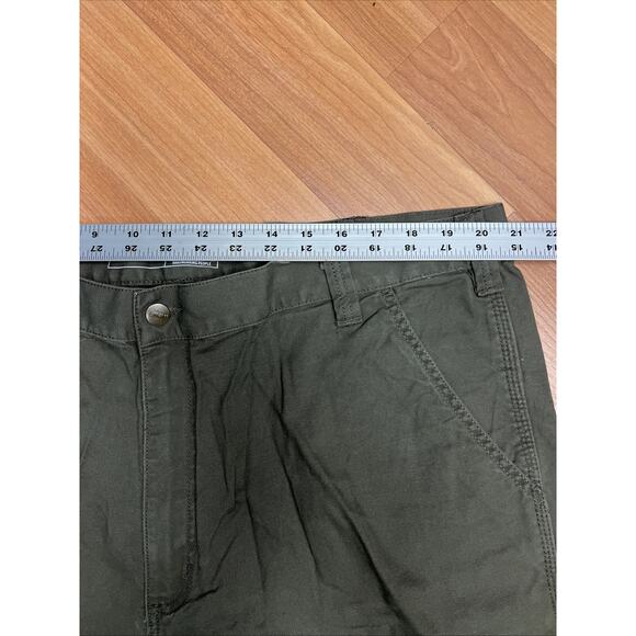 Carhatt Relaxed Fit Mens Cargo Carpenter Shorts Green Rugged Flex Work 42x11 - Picture 6 of 12